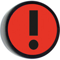 thumb-Memo magneet rood met het symbool "Uitroepteken" set van 5 stuks. Diameter 35 mm.-2