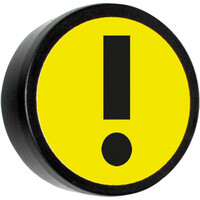 thumb-Memo magneet geel met het symbool "Uitroepteken" set van 5 stuks. Diameter 35 mm.-2