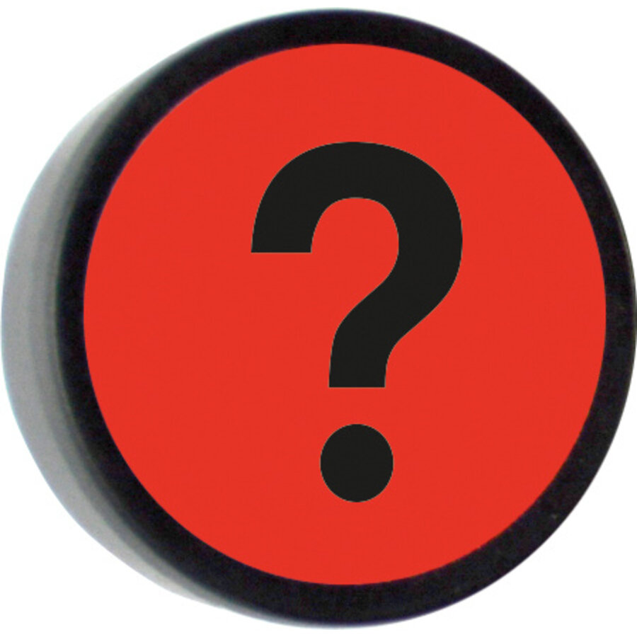 Memo magneet rood met het symbool "Vraagteken" set van 5 stuks. Diameter 35 mm.-2