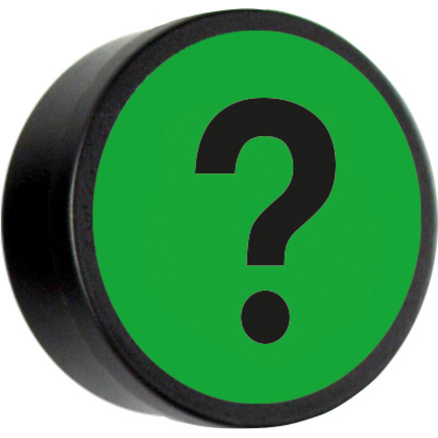 Memo magneet groen met het symbool "Vraagteken" set van 5 stuks. Diameter 35 mm.-2