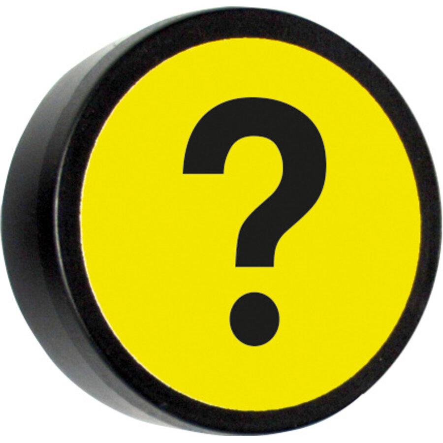 Memo magneet geel met het symbool "Vraagteken" set van 5 stuks en een diameter 35 mm.-2