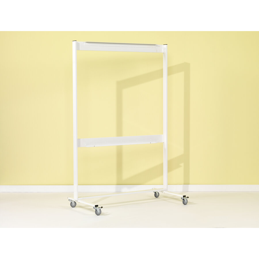 Verrijdbaar wit metalen onderstel voor drie-,  en vijfvlaks bord-2