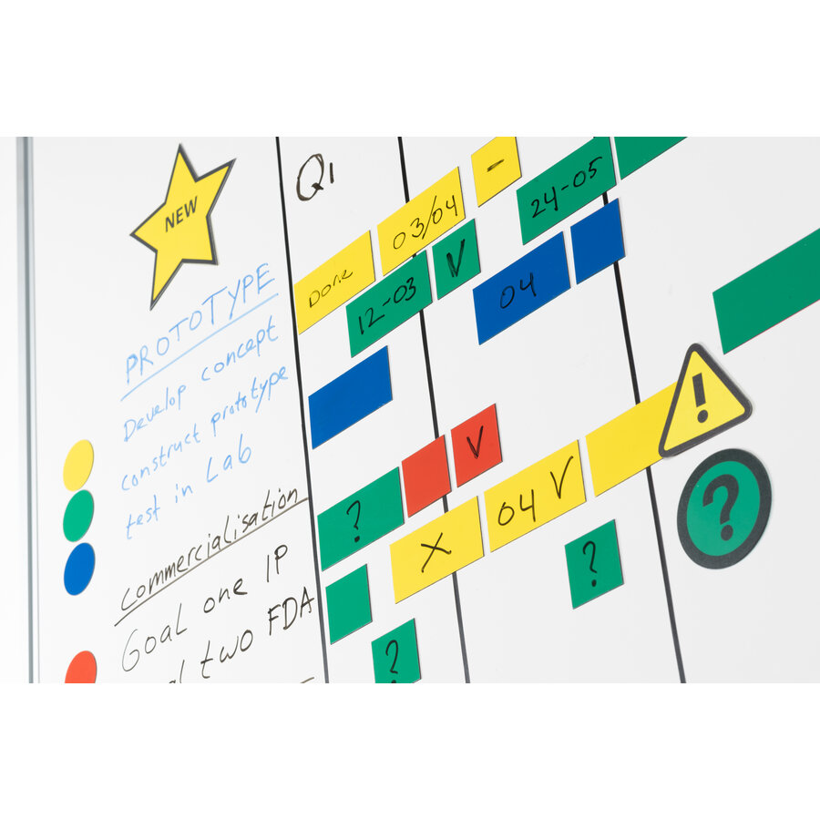 Memo magneet groen met het symbool "Check" set van 5 stuks. Diameter 35 mm.-3