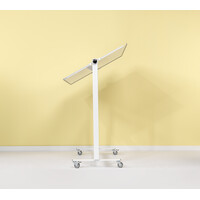 thumb-Kantelbaar groen email stalen krijtbord op wielen en frame, afmeting 90 x 120 cm.-3