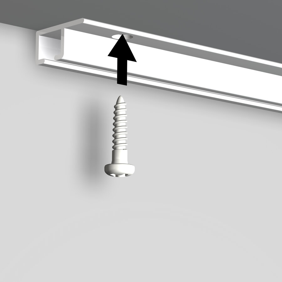 Doosje montage schroeven voor Top Rail wit, 200 stuks met bitje-2