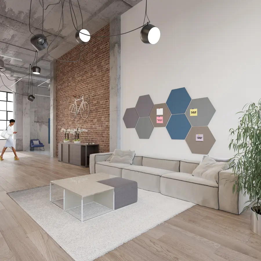 Prikbord Bulletin zeshoekig, afmeting 60 x 52 (b x h) cm kleur 2208-2