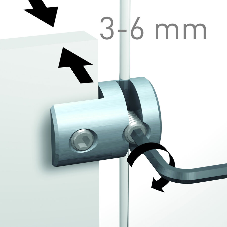 Artiteq Display IT - dubbele RVS  klem voor bevestiging van 2 displays horizontaal-2