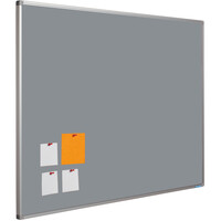 thumb-Prikbord Camira vilt, donker grijs met alu Softline profiel in 6 afm.-1