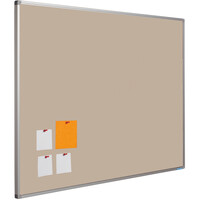 thumb-Prikbord Camira vilt, wit bruin met alu Softline profiel in 6 afm.-1
