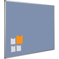 thumb-Prikbord Camira vilt, zacht blauw met alu Softline profiel in 6 afm.-1