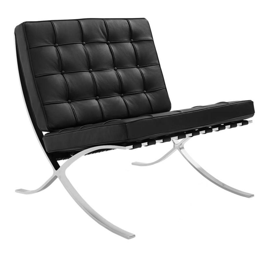 Barcelona Chair Black Premium Leather Shipped Within 24 Hours Furnwise