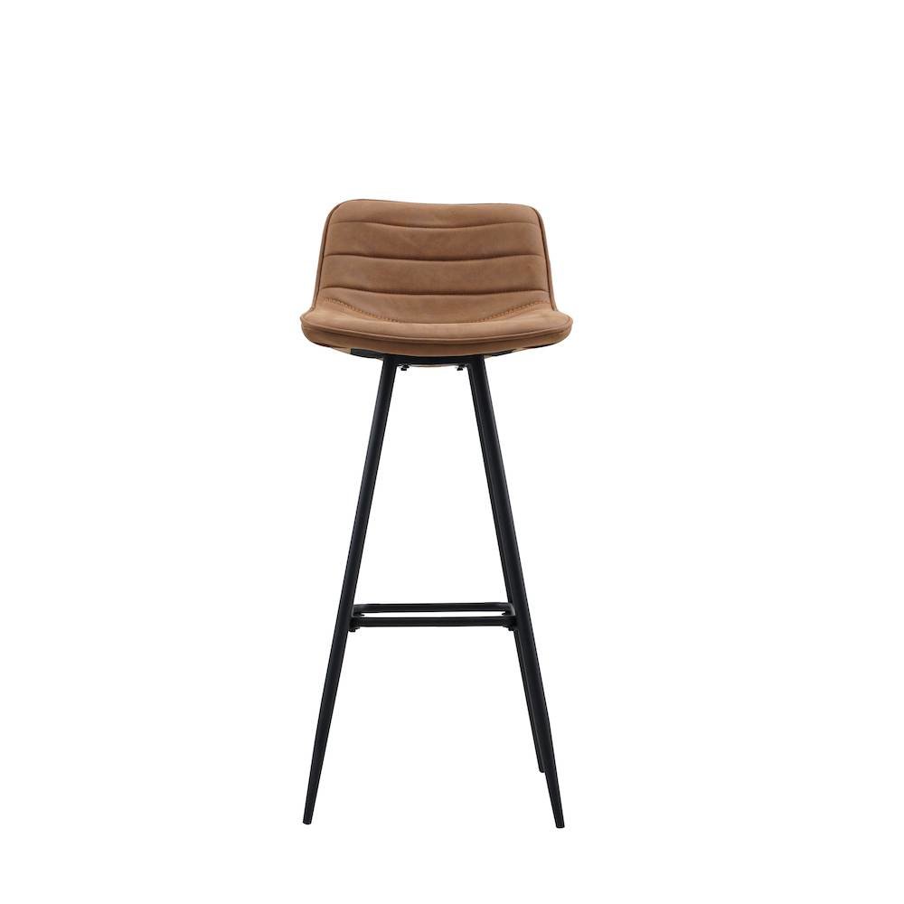 Industrial Bar Stool Jordan Cognac Microfiber Furnwise