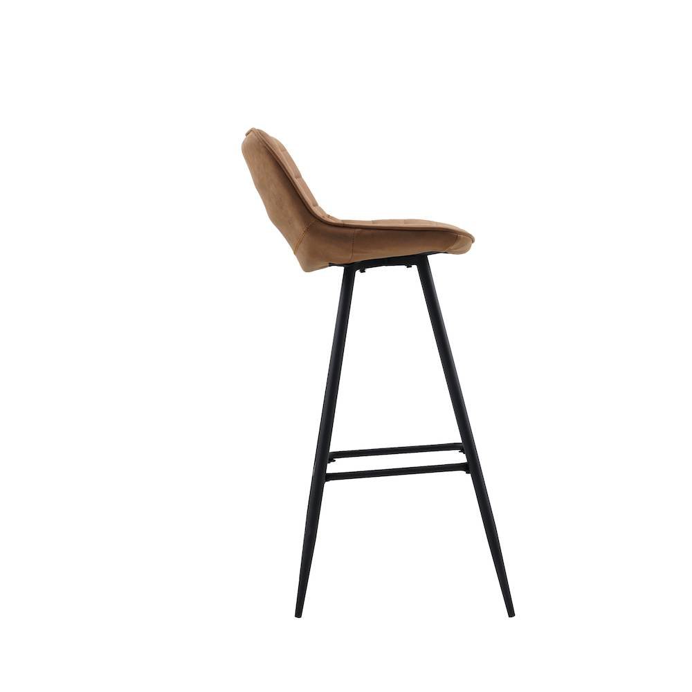 Industrial Bar Stool Jordan Cognac Microfiber Furnwise
