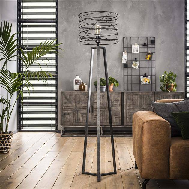 Luca Floor lamp Charcoal Industrial Design- Shipped in 24 Hours! - Furnwise