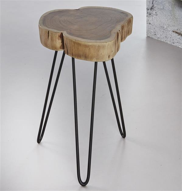 Side Table Log Solid Acacia Wood Furnwise