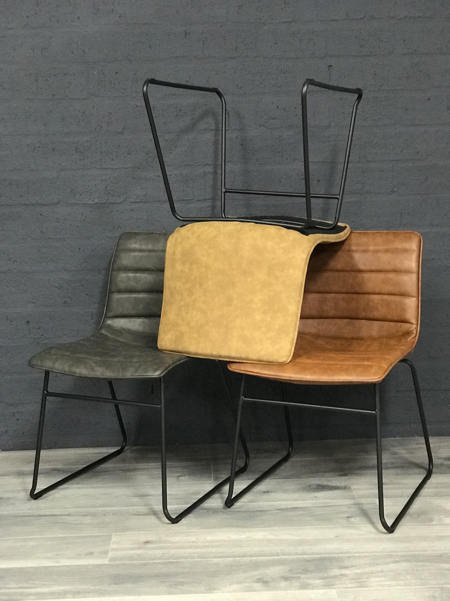 Industrial Dining chair Ryan Cognac available from stock! Furnwise