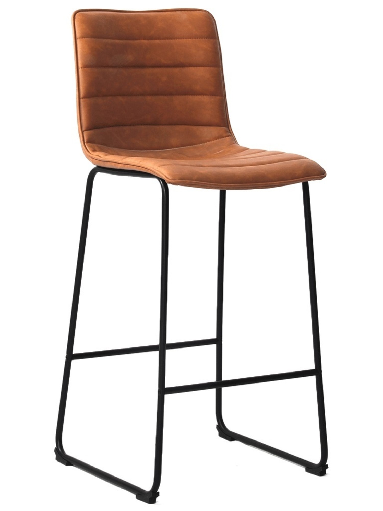 Industrial Bar Stool Ryan Cognac PU - Shipped within 24 hours! - Furnwise