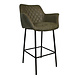 Industrial Bar Stool Club Olive Green leather Industrial Bar Stool Club Olive Green leather