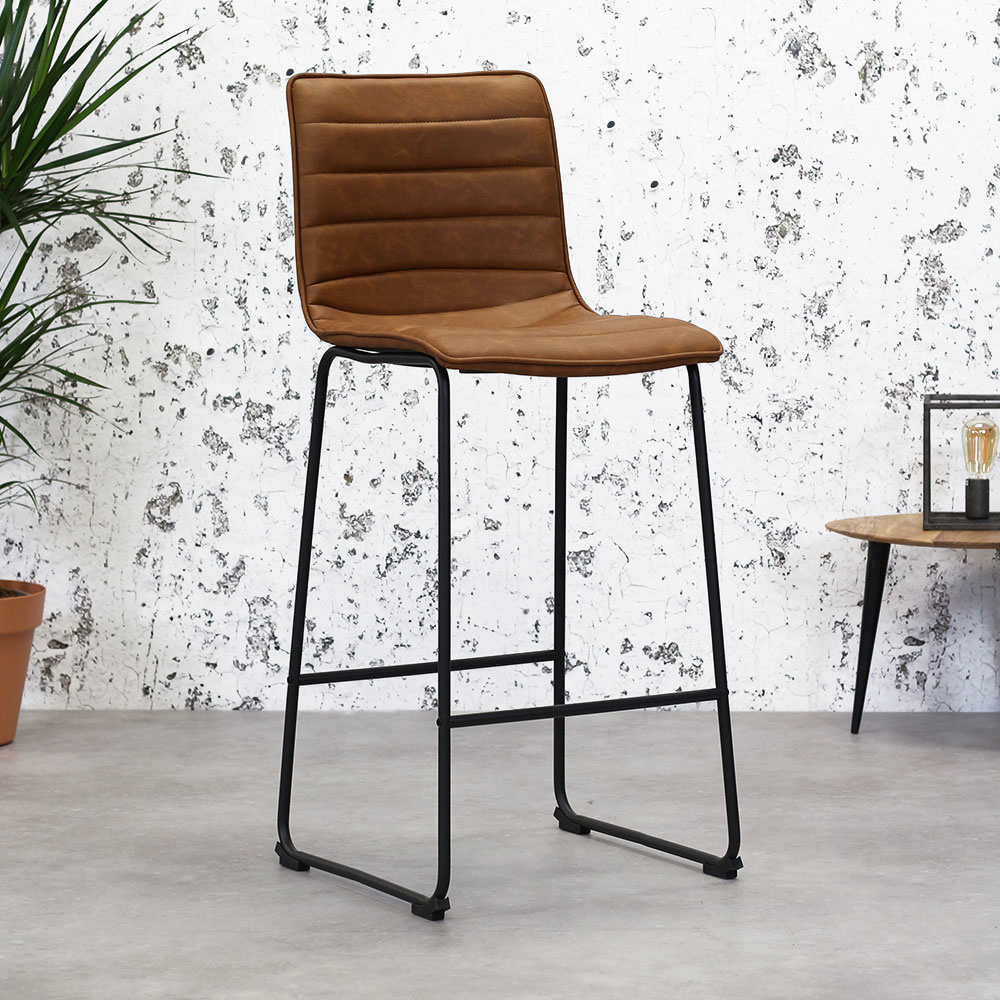 Industrial Bar Stool Mark Cognac Furnwise