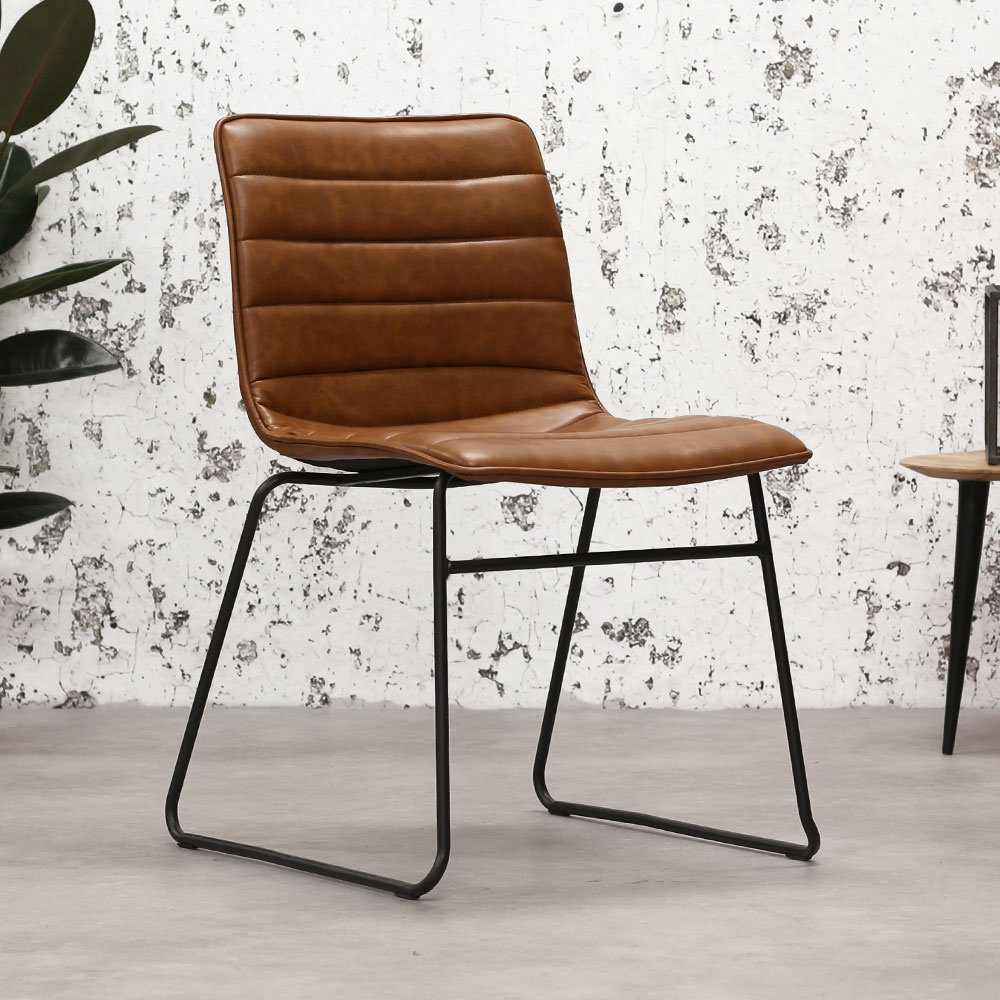 Industrial Dining chair Ryan Cognac available from stock! Furnwise