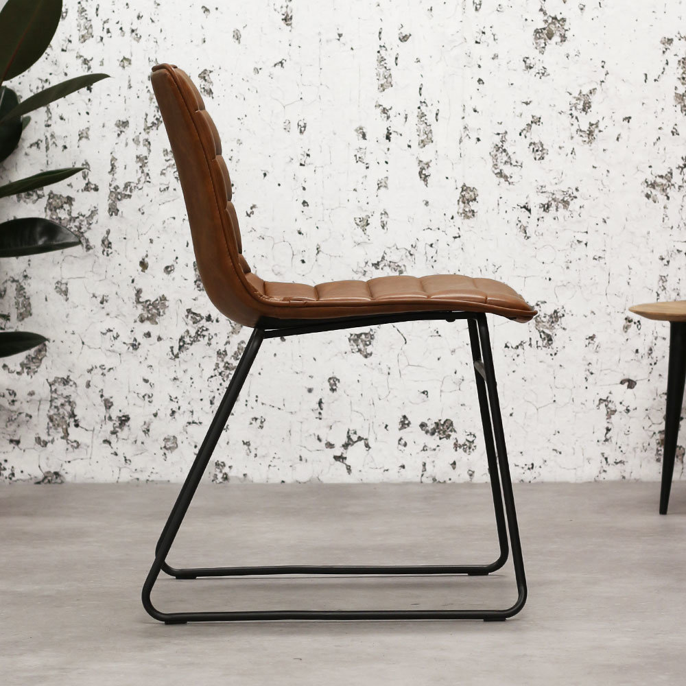 Industrial Dining chair Ryan Cognac available from stock! Furnwise