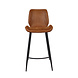 Industrial Bar Stool Barrel Cognac Leather Industrial Bar Stool Barrel Cognac Leather