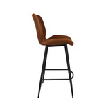 Industrial Bar Stool Barrel Cognac Leather - Furnwise