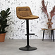 Industrial Bar Stool Ezra Cognac microfiber Industrial Bar Stool Ezra Cognac microfiber