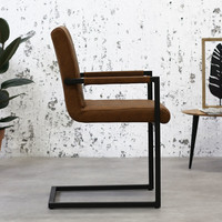 Industrial Dining Chair Rambo Cognac with arm