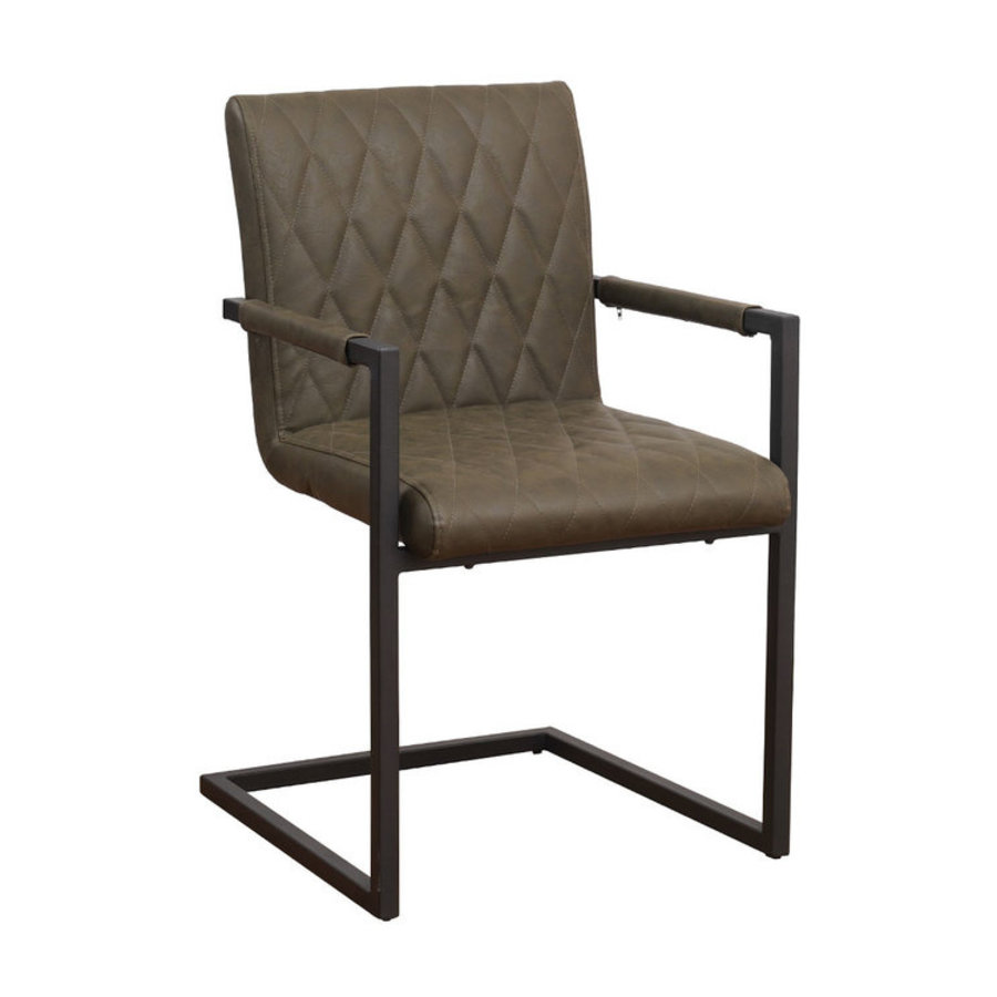 Industrial Dining Chair Rambo Taupe with arm