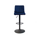 Velvet bar stool Frankie Blue height adjustable Velvet bar stool Frankie Blue height adjustable