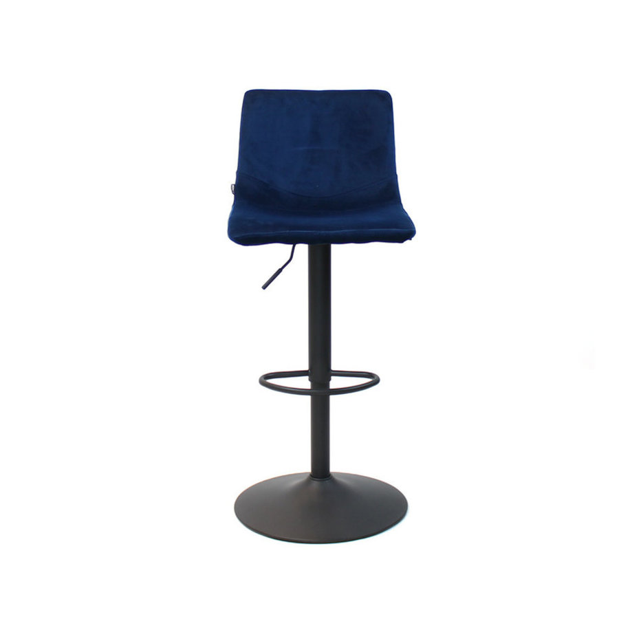 Velvet bar stool Frankie Blue height adjustable