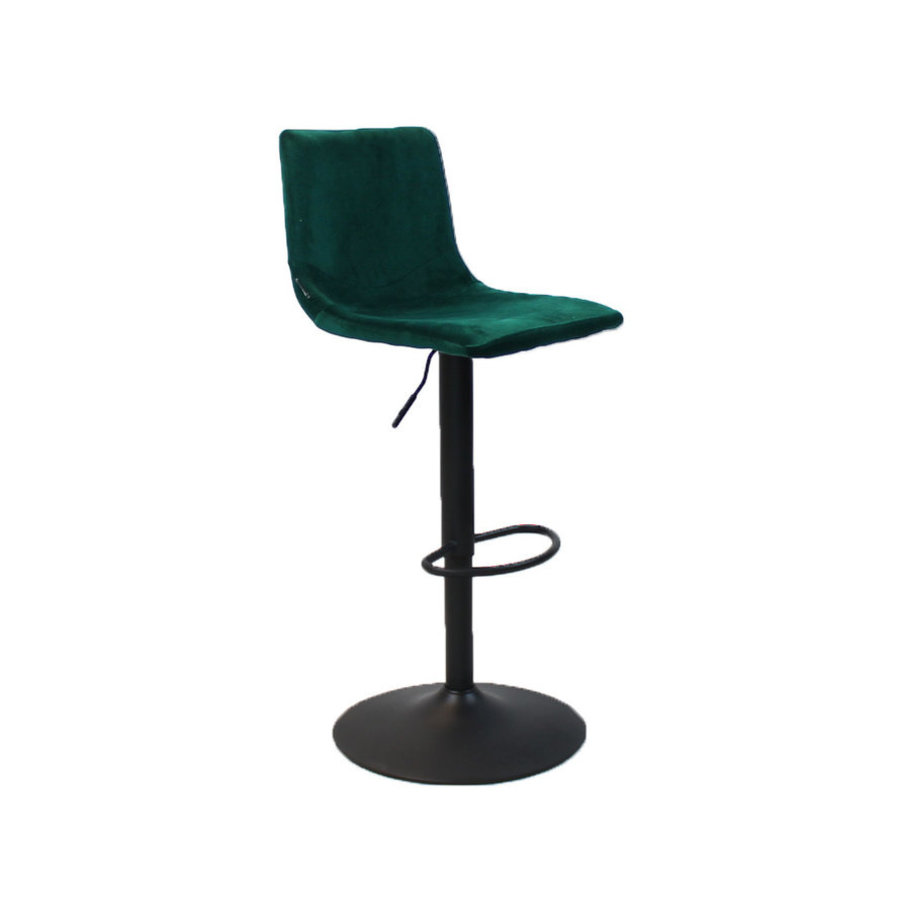 Velvet bar stool Frankie Green height adjustable