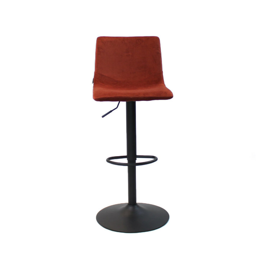 Velvet bar stool Frankie Copper height adjustable Furnwise