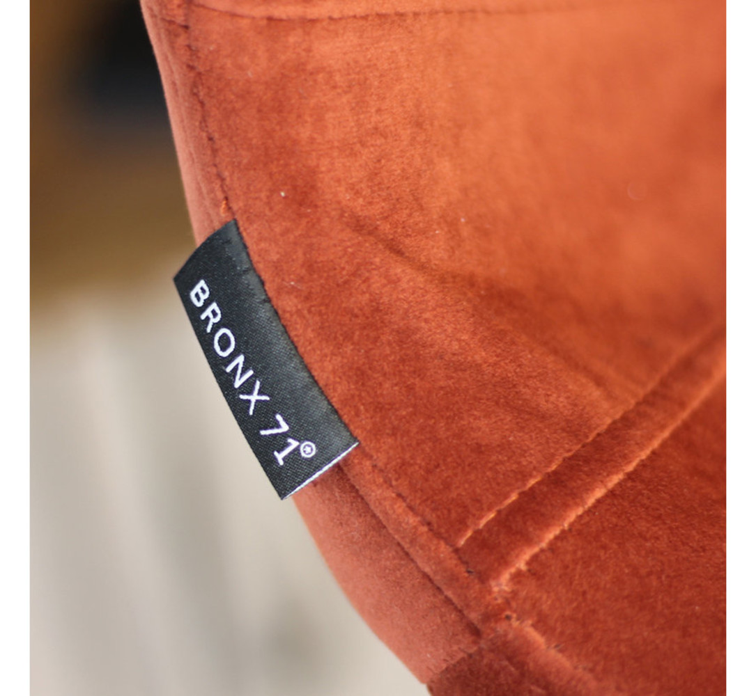 Velvet bar stool Frankie Copper height adjustable Furnwise