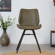 Industrial Dining Chair Barrel Green Eco-Leather Industrial Dining Chair Barrel Green Eco-Leather