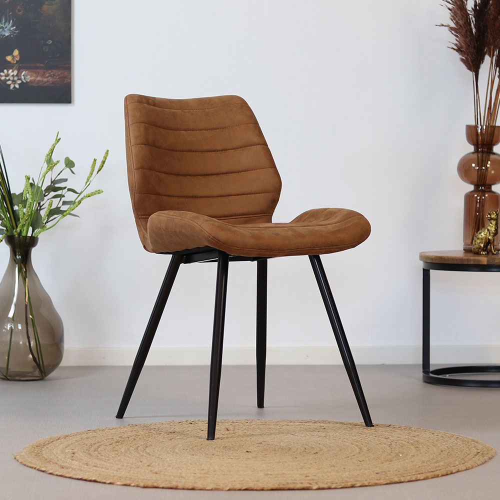 industrial dining chair morris cognac  shipped within 24 hours