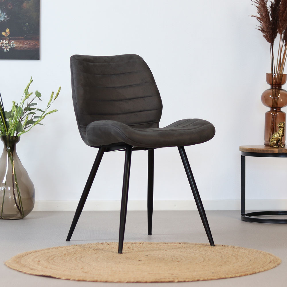 Industrial Dining Chair Morris Anthracite Shipped Within 24 Hours Furnwise