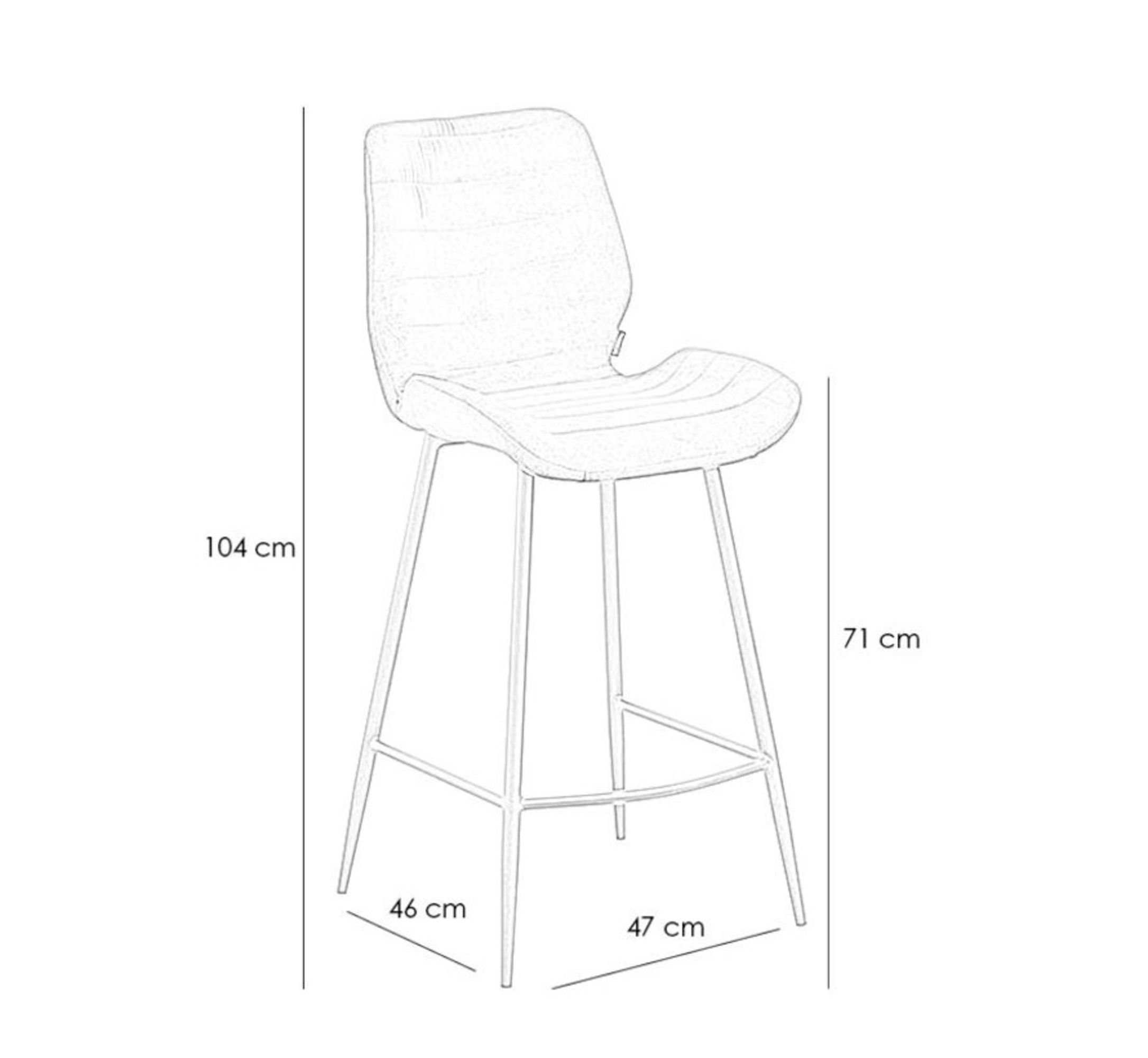 Velvet Bar Stool Toby Copper Furnwise