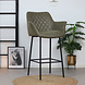 Industrial Bar Stool Club Olive Green leather Industrial Bar Stool Club Olive Green leather