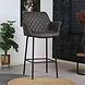 Industrial Bar Stool Club Anthracite leather Industrial Bar Stool Club Anthracite leather