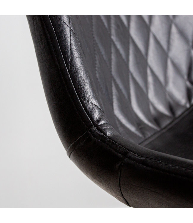 Industrial Bar Stool Bowie Black Furnwise