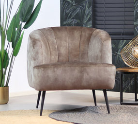 Taupe shop velvet armchair