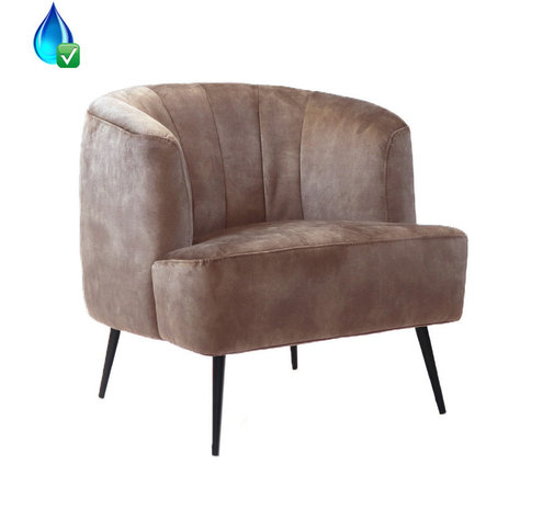Taupe 2024 velvet armchair