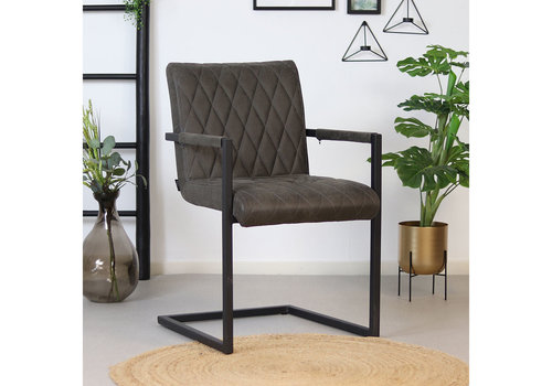  Leather Dining Chair Diamond Anthracite 