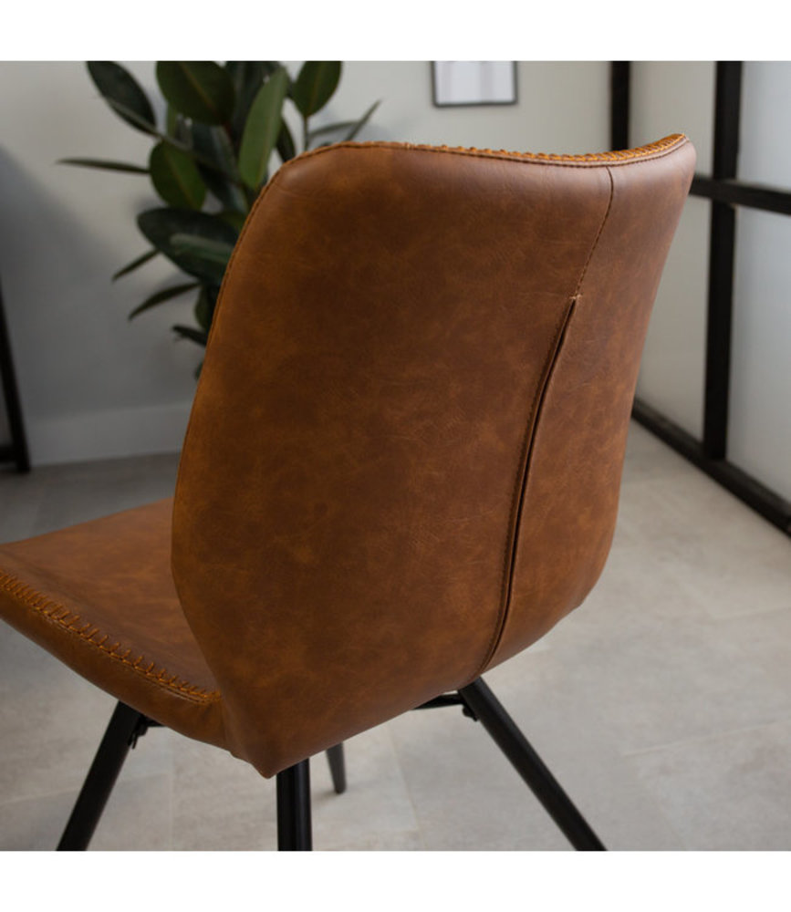 Industrial Dining Chair Barron Cognac Furnwise