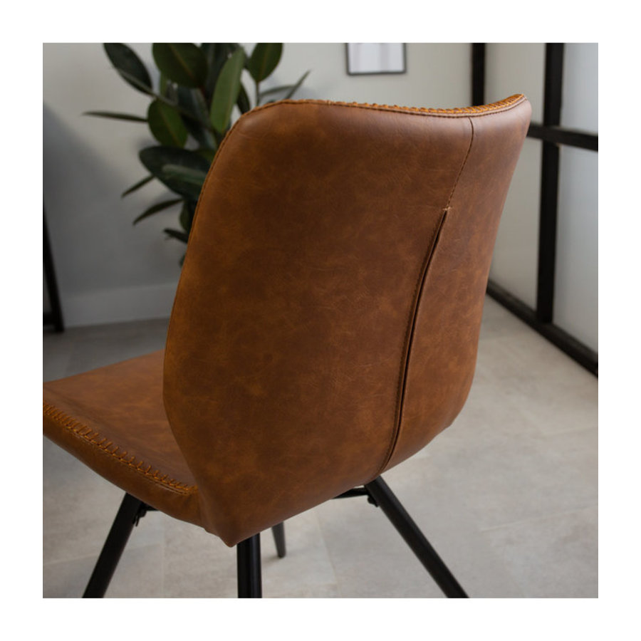 Industrial Dining Chair Barron Cognac