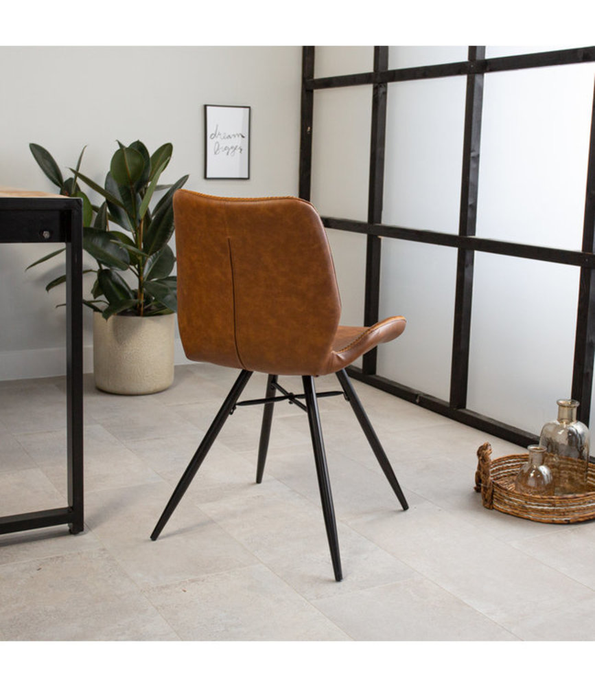 Industrial Dining Chair Barron Cognac Furnwise