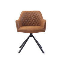 Industrial dining chair Dex Cognac eco-leather