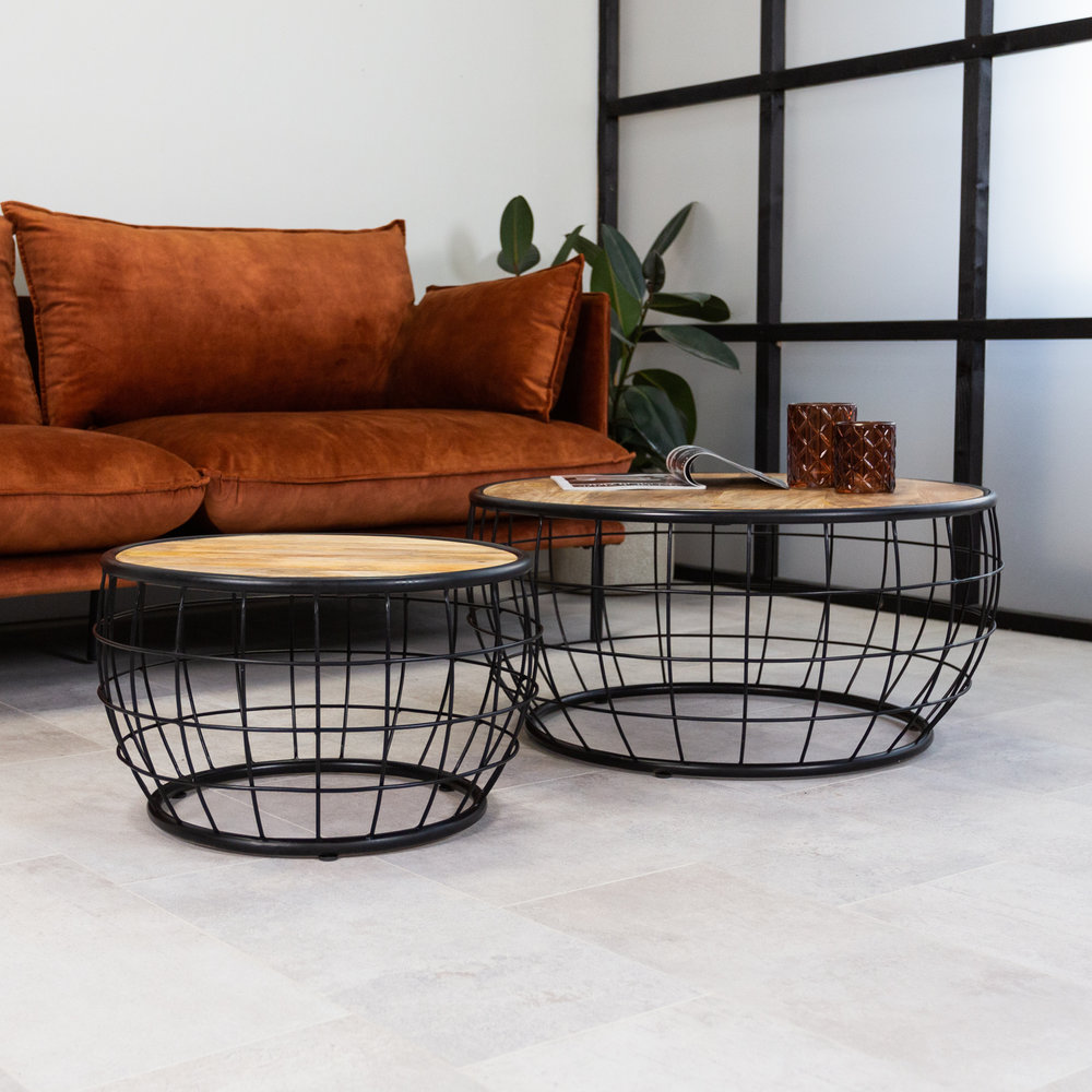Wire wood coffee table deals